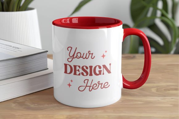 Download Coffee Mug Mockup, Red Inner &amp; Handle - Coffee mug mockup Collection