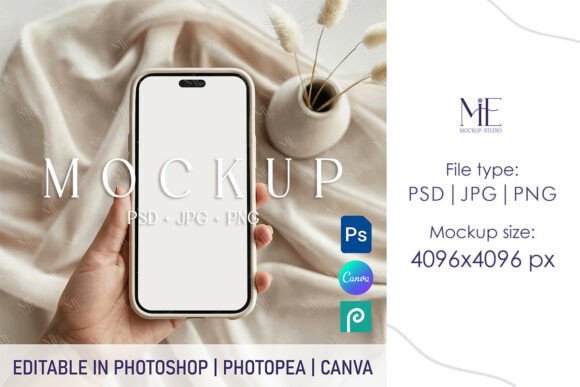 Download Boho IPhone Screen Mockup PSD PNG - Mockup psd Collection